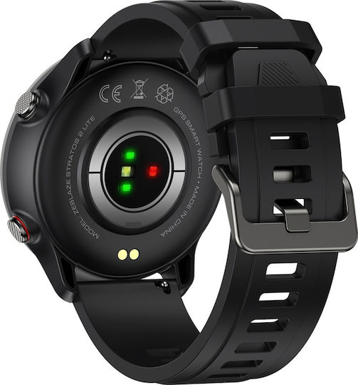 Zeblaze Stratos 2 Lite 47mm Αδιάβροχο Smartwatch με Παλμογράφο (Μαύρο)