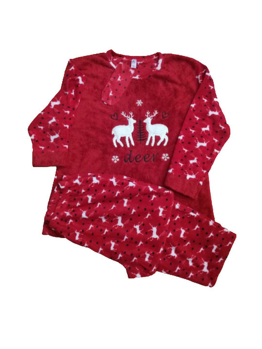 SNC Homewear Winter Women's Pyjama Set Fleece Red