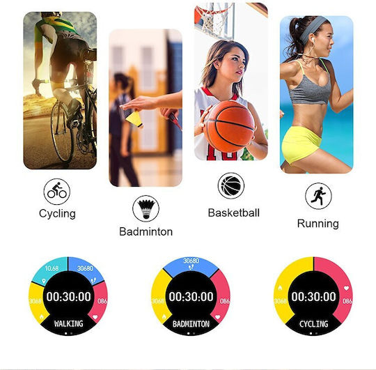 Pacific 28-2 50mm Smartwatch with Heart Rate Monitor (Gold)