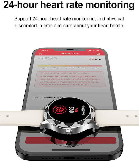 Pacific 27-4 50mm Smartwatch με Παλμογράφο (Ροζ Χρυσό)