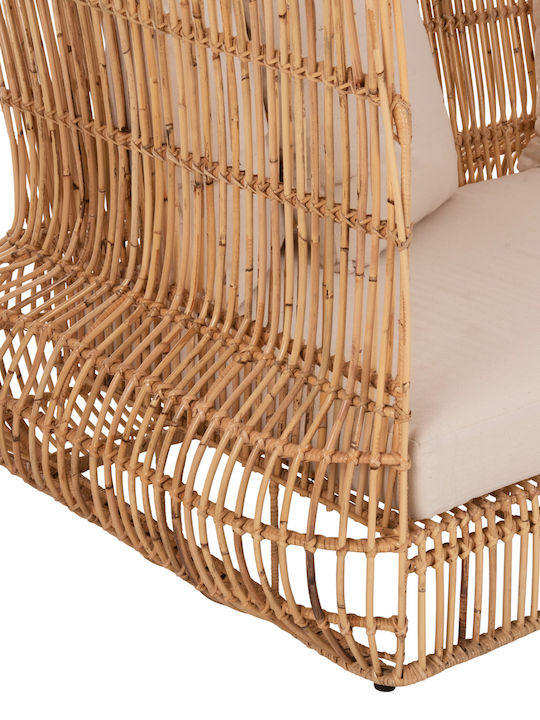 Zephyr Διθέσιος Καναπές Εξωτερικού Χώρου Rattan με Μαξιλάρια 200x120x142cm