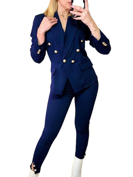 Woman's Fashion Women's Blue Set with Trousers