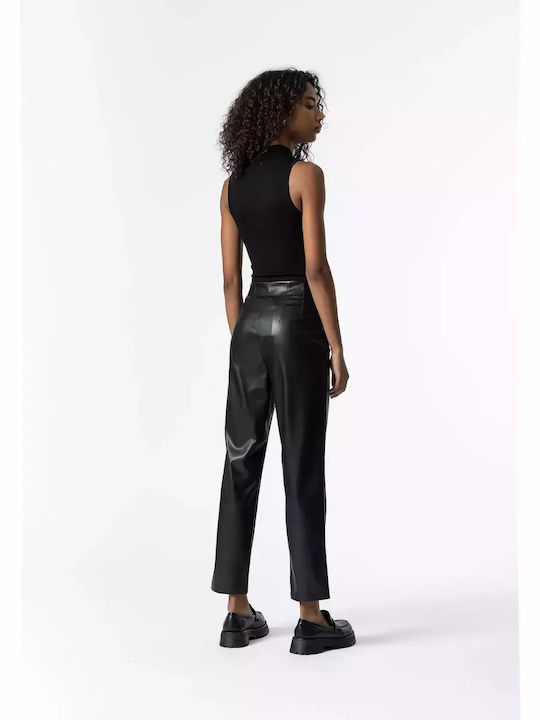 Tiffosi Women's High-waisted Fabric Trousers in Skinny Fit Black