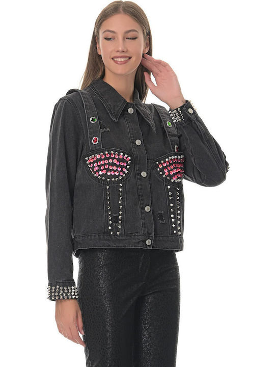 Occult Kurz Damen Jeansjacke Schwarz 7231O Skroutz Germany