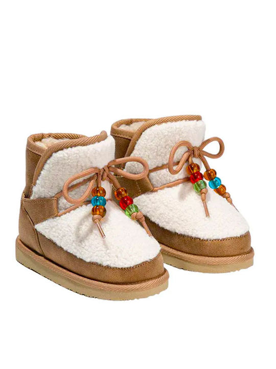 Kinderstiefel mit Schnürsenkeln Braun