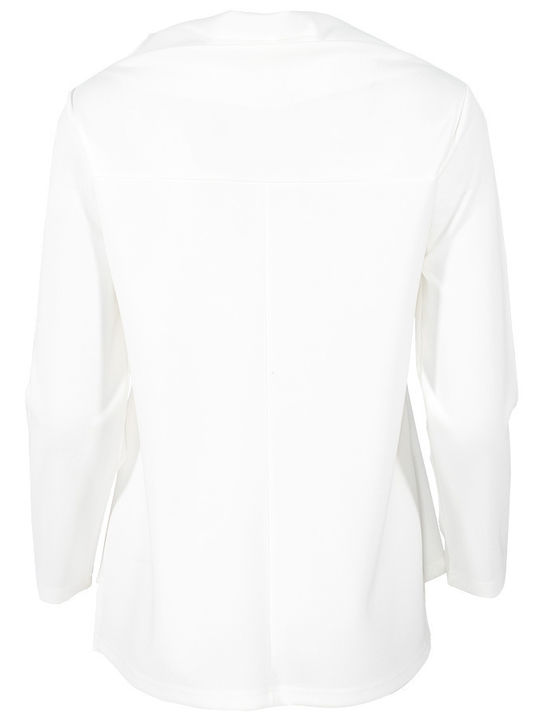 Didone Damen Bluse Langärmelig White