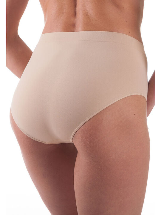 Diana Baumwolle Hochtailliert Damen Slip Nahtlos Beige