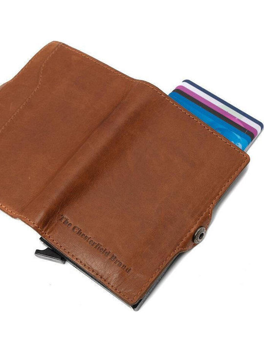 Leather Men's Wallet Cards with RFID Brown