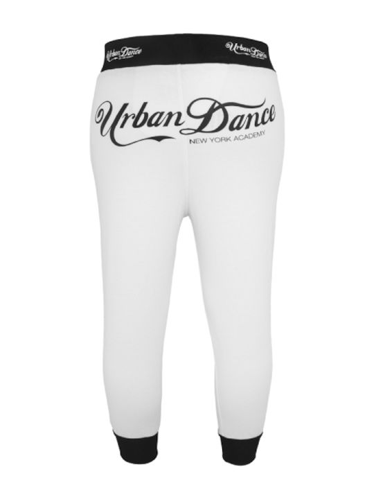 Damen Jogginghose Capri Hohe Taille Weiß/Schwarz