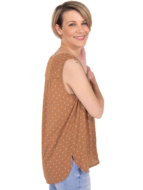 Byoung Women's Sleeveless Shirt Brown