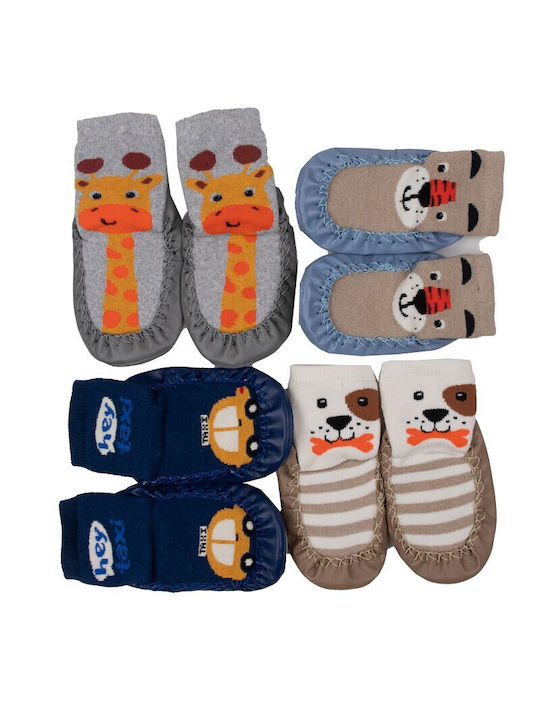 Miniworld Kinderstrümpfe Hausschuh-Socken Kniehohe Braun