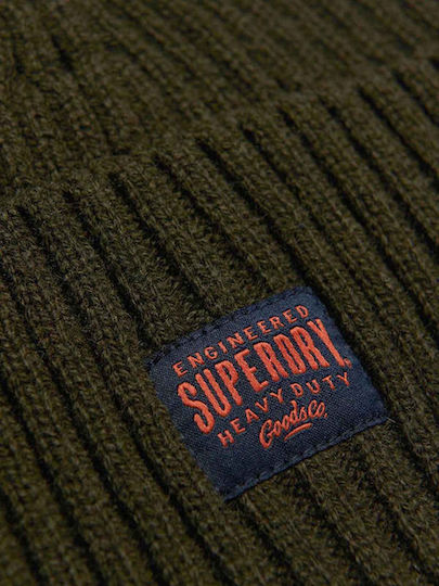Beanie Unisex Σκούφος Πλεκτός σε Χακί χρώμα