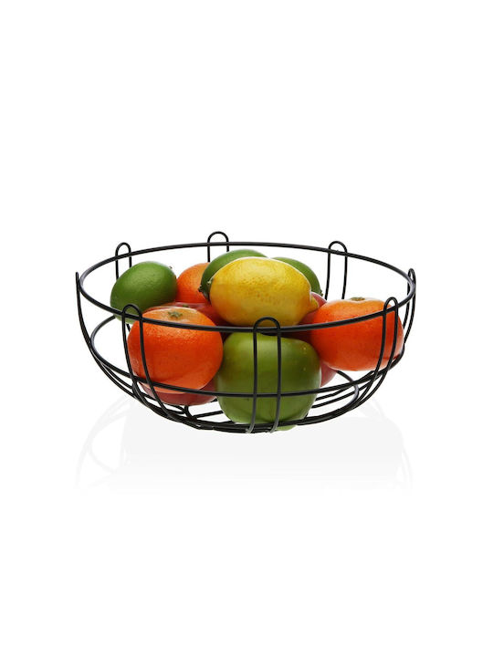 Versa Fruit Bowl Metallic Black 26x11x26cm