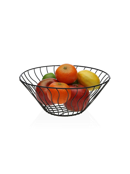 Versa Fruit Bowl Metallic Black 28x11.5x28cm