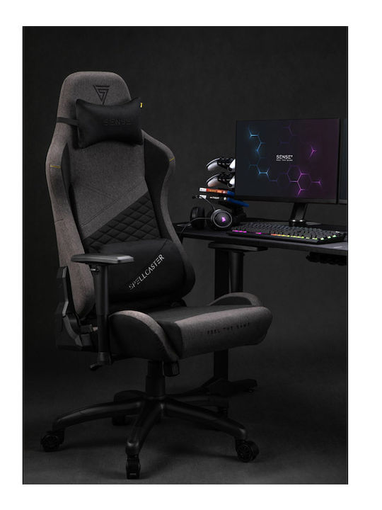 SENSE7 Spellcaster XL Υφασμάτινη Καρέκλα Gaming με Ρυθμιζόμενα Μπράτσα Γκρι