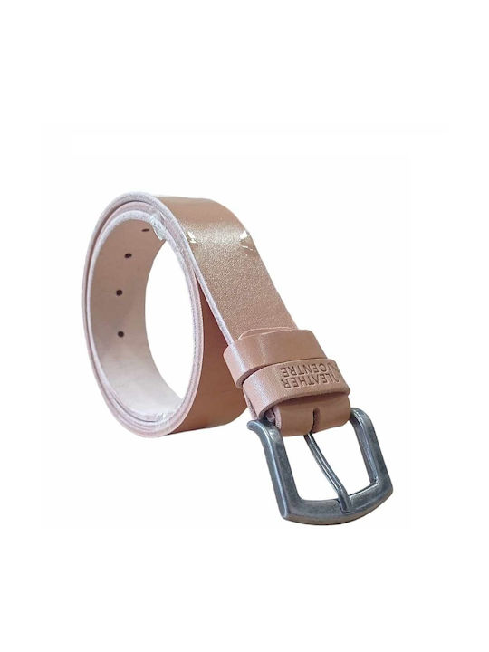 GaFashion Men's Leather Belt Beige