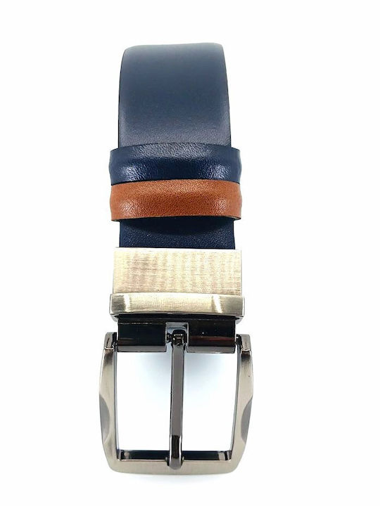 Men's Belt Leather Double Sided Blue