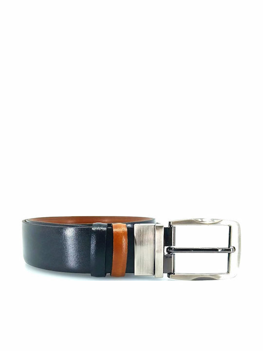 Men's Belt Leather Double Sided Black