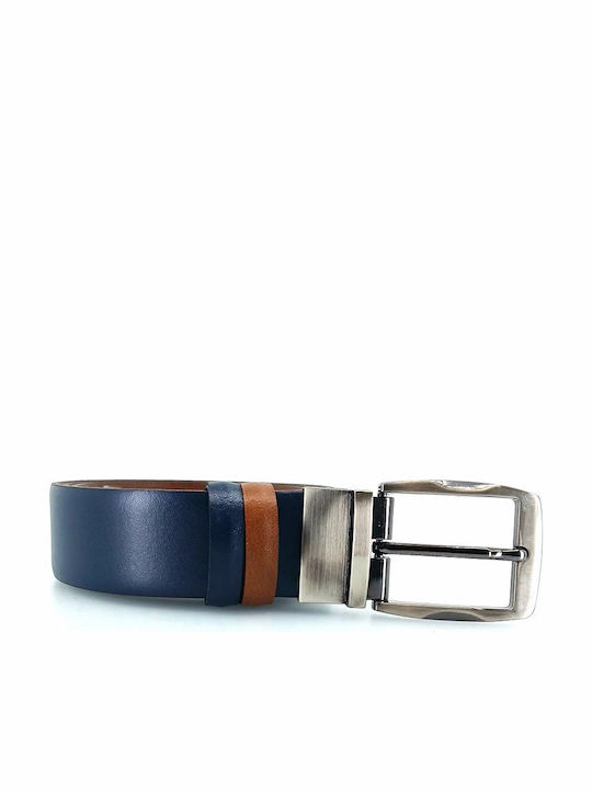 Men's Belt Leather Double Sided Blue