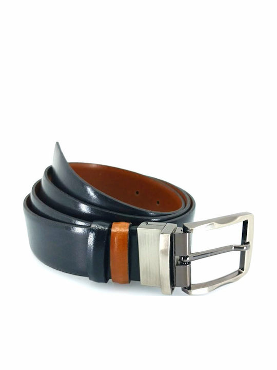 Men's Belt Leather Double Sided Black