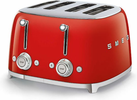 Smeg Toaster 4 Slots 2000W Red