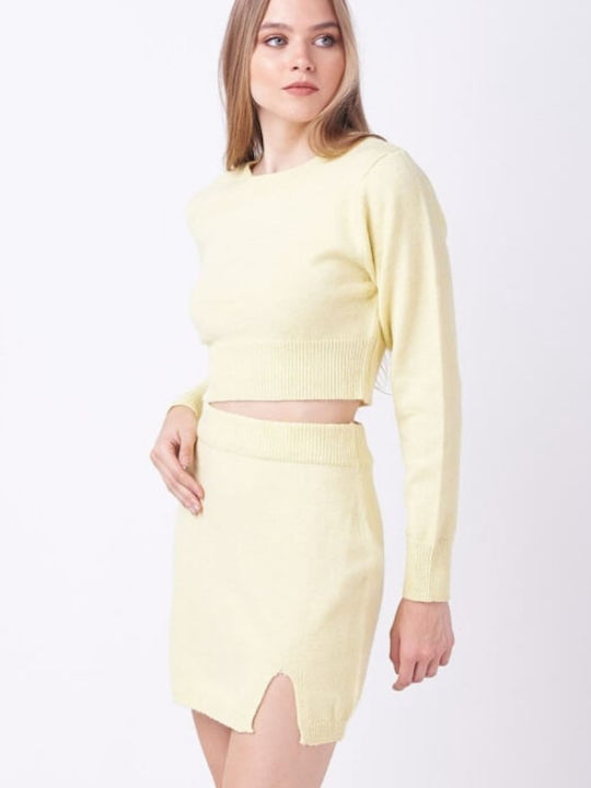 Fullah Sugah Σετ με Ψηλόμεση Φούστα σε Κίτρινο χρώμα
