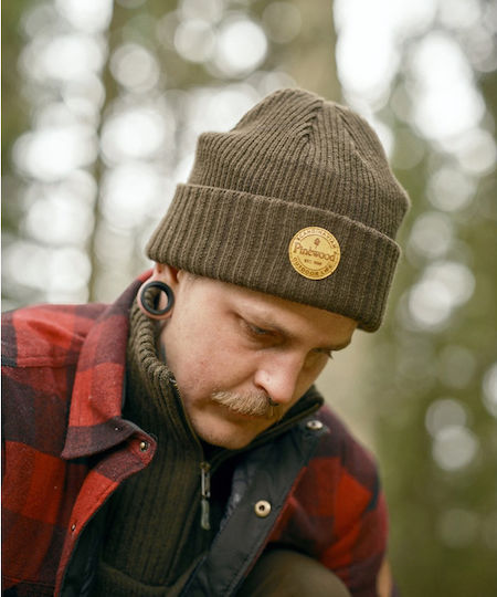 Beanie Unisex Fleece Beanie Knitted in Khaki color