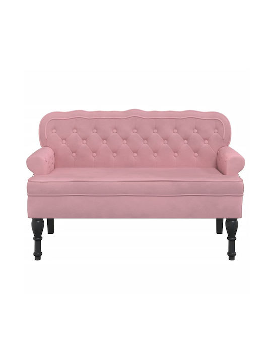 Διθέσιος Καναπές Βελούδινος Ροζ 119.5x64.5x75εκ.