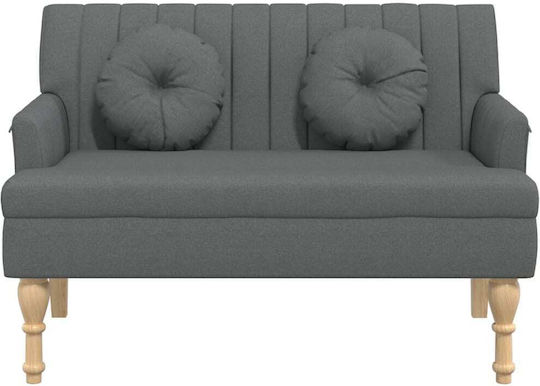 Canapea Cu Două Locuri Gri Închis Cu Perne Decorative 113x64.5x75.5cm