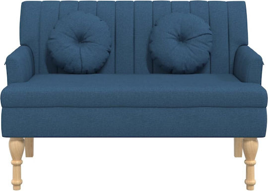 Canapea Cu Două Locuri Albastră Cu Perne Decorative 113x64.5x75.5cm