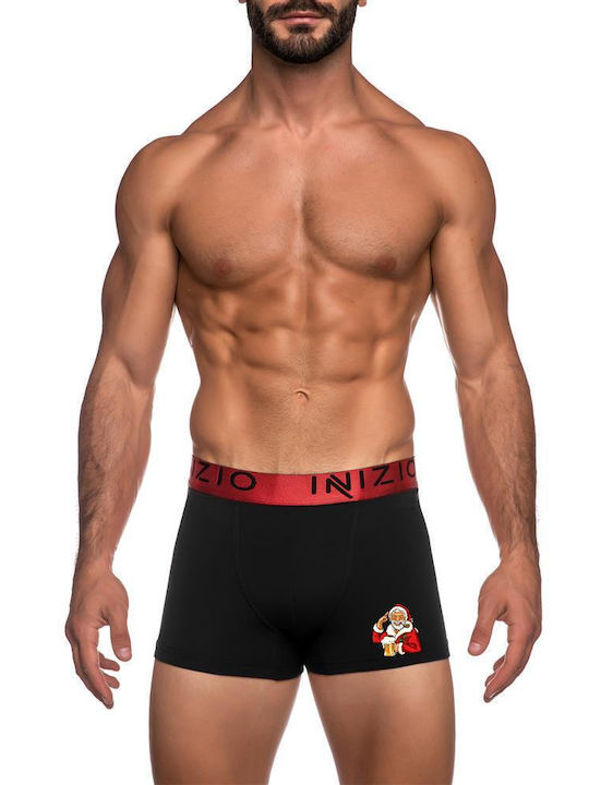 Inizio Herren Boxershorts Schwarz mit Mustern 1Packung