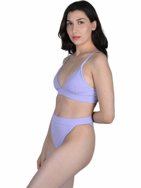 Set Bikini Brazil Ψηλόμεσο Λιλά