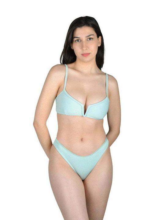 Set Bikini Oberteil-Stil & Brasilien Farbe Pistazie