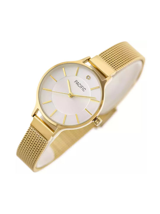 Pacific Women's Watch with Gold Metal Bracelet