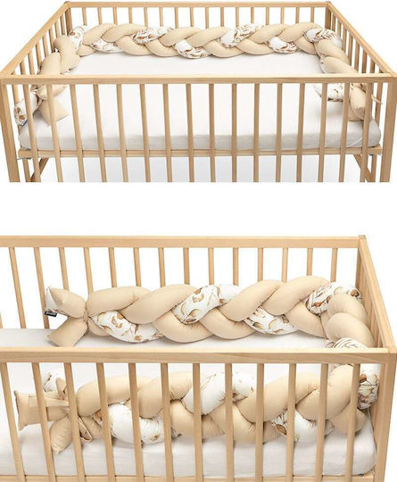 Sensillo Crib Bumpers Braided Inside Beige 210cm