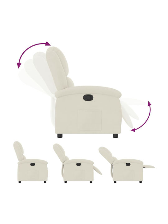 Relax Armchair with Footstool Cream 71x86.5x99.5cm
