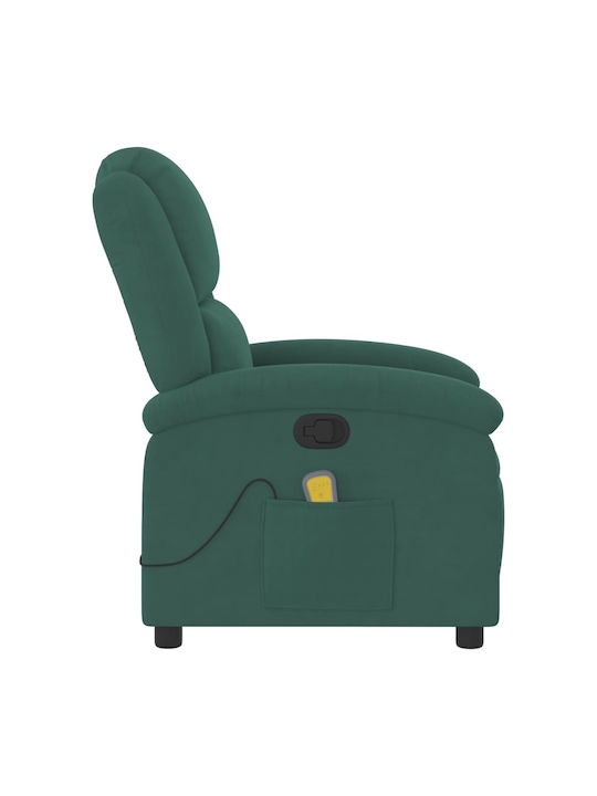 Фотьойл Relax Масаж С поставка за крака Кадифен Dark Green 71x86.5x99.5см