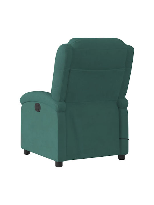 Фотьойл Relax Масаж С поставка за крака Кадифен Dark Green 71x86.5x99.5см