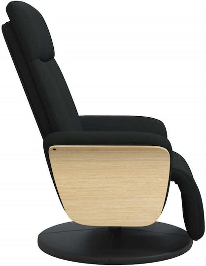 Armchair with Footstool Black 79x87x104.5cm