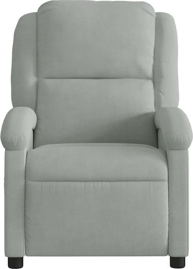 Fotoliu Relax Masaj cu Puf Catifelat Gri deschis 71x86.5x99.5cm