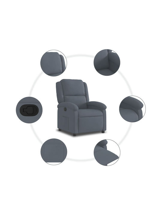Relaxsessel mit Fußhocker Samt Dark Grey 71x86.5x99.5cm