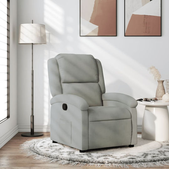 Relaxsessel mit Fußhocker Samt Light Grey 71x86.5x99.5cm