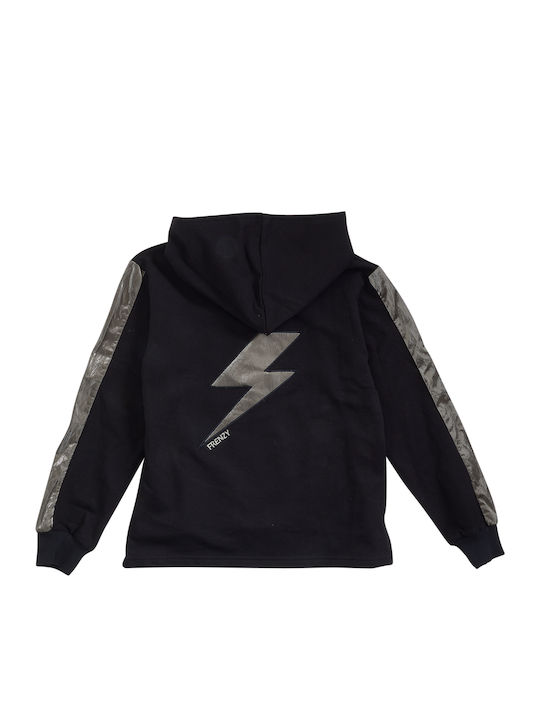 Frenzy Kids Cardigan with Hood Black