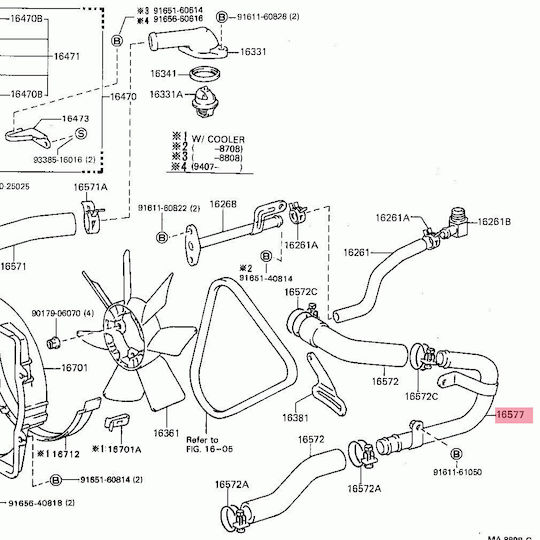 Car Water Hose for Toyota Hilux