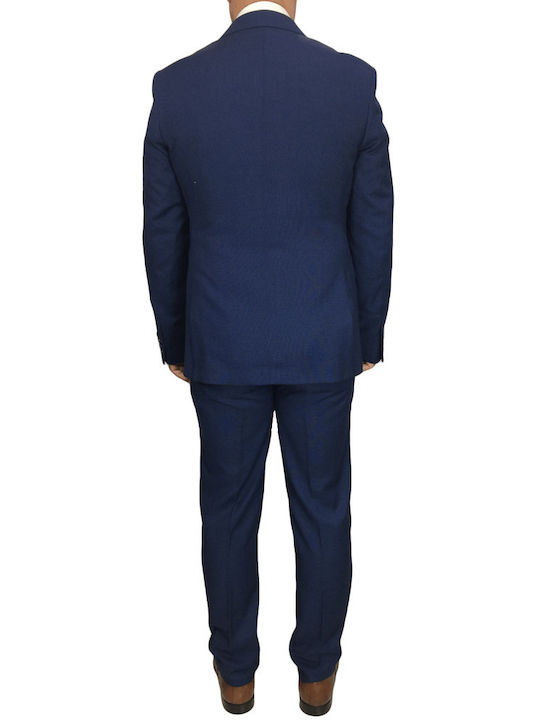 Freeman Clothing Costum Bărbați cu Croială Strâmtă Navy Blue