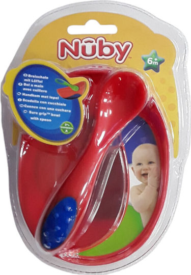 Nuby Παιδικό Σετ Φαγητοδοχείου από Πλαστικό Κόκκινο