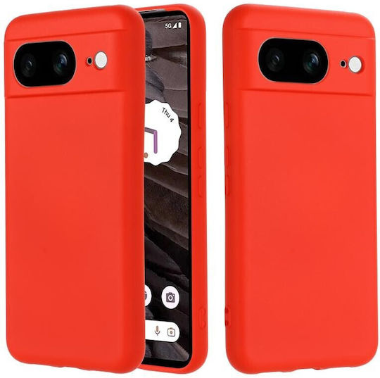 Pure Color Umschlag Rückseite Silikon Rot (Google Pixel 8)