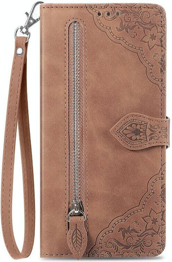 Flower Zipper Wallet Maro (Google Pixel 8)