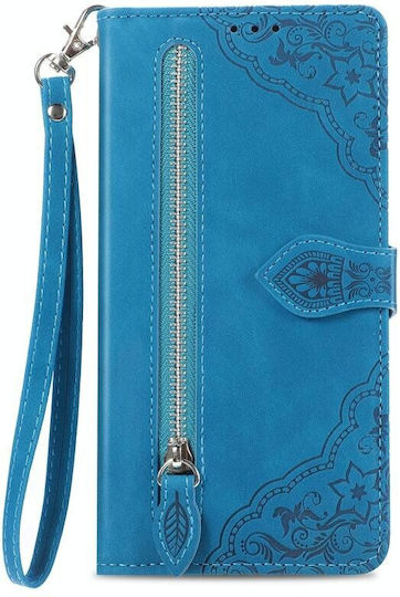 Flower Zipper Wallet Μπλε (Google Pixel 8)