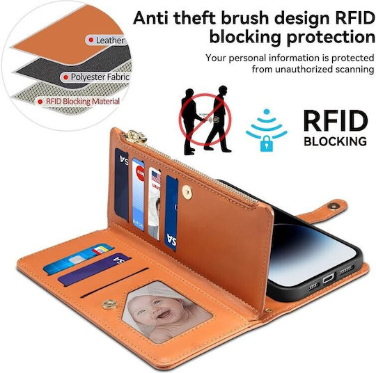 Star Series Zipper Wallet Καφέ (Google Pixel 8 Pro)